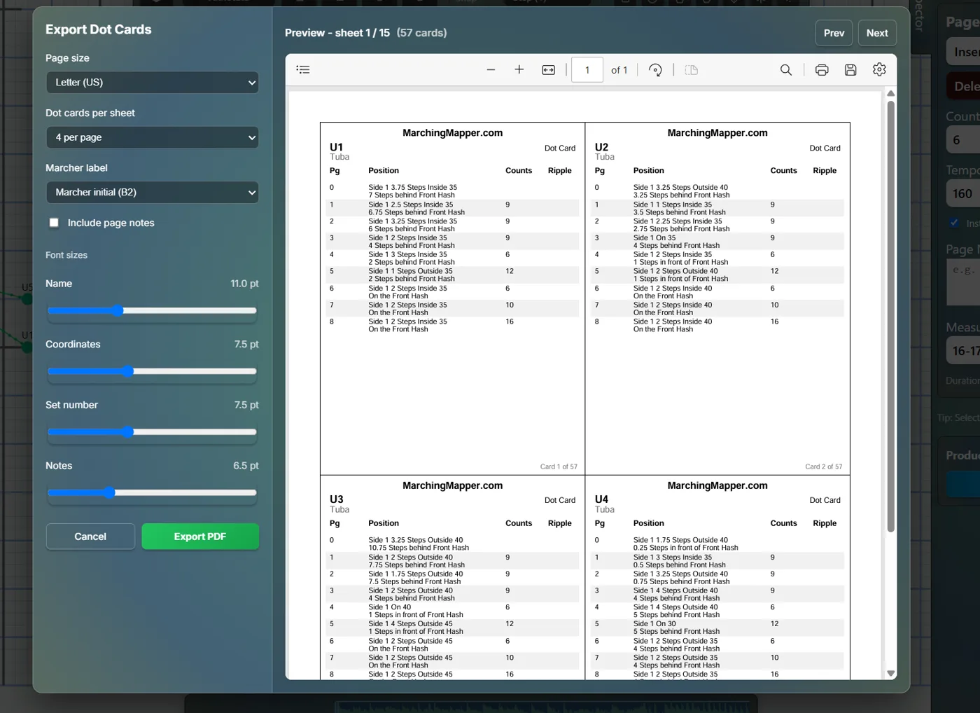 Drill sheet export with label collision detection