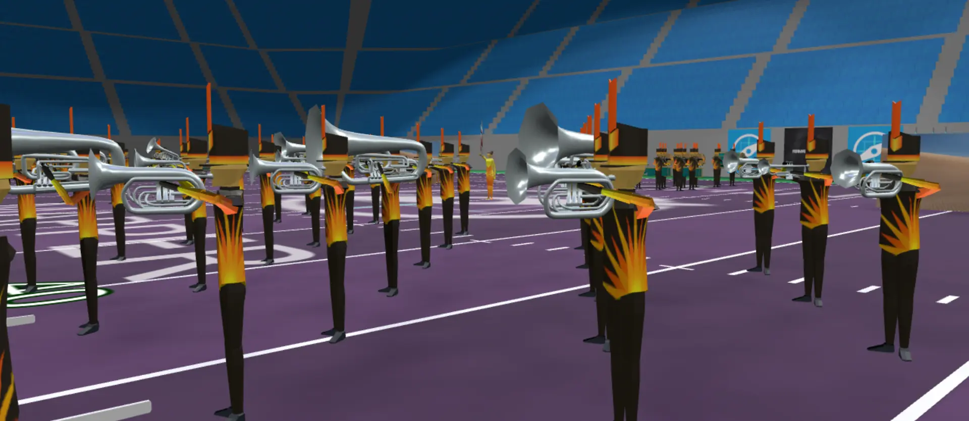Outdoor show scene with stadium lighting